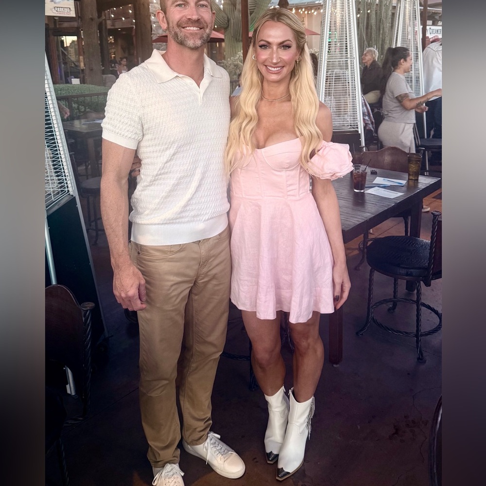Bardot Pink Off-Shoulder Mini Dress